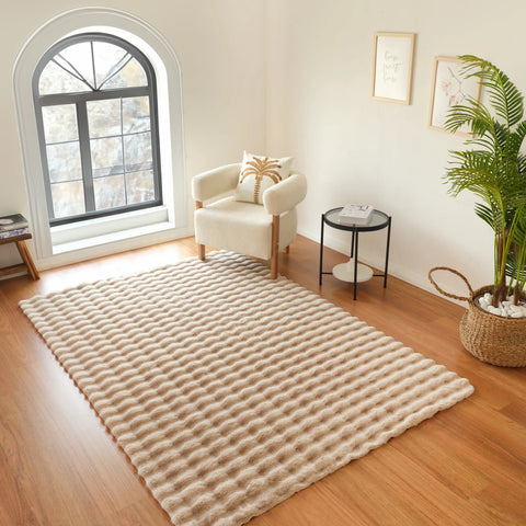 Tapis en Cachemire 7/24 Cosy Premium Bubble Beige 120x180 cm