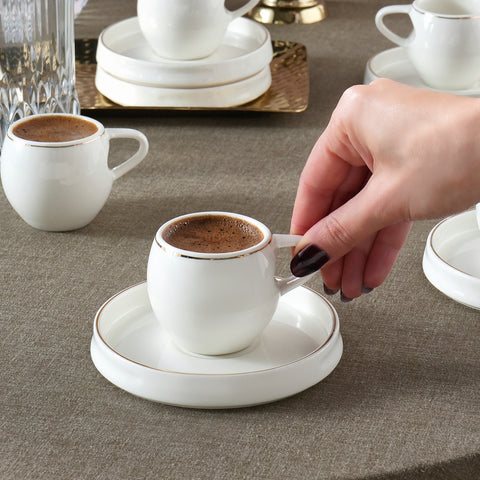 Service à Tasses à Café Karaca Streamline Sunset 6 Pièces pour 6 Personnes, 100 ml