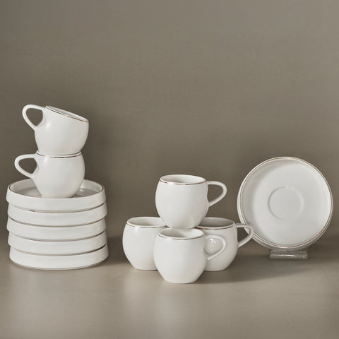 Service à Tasses à Café Karaca Streamline Sunset 6 Pièces pour 6 Personnes, 100 ml