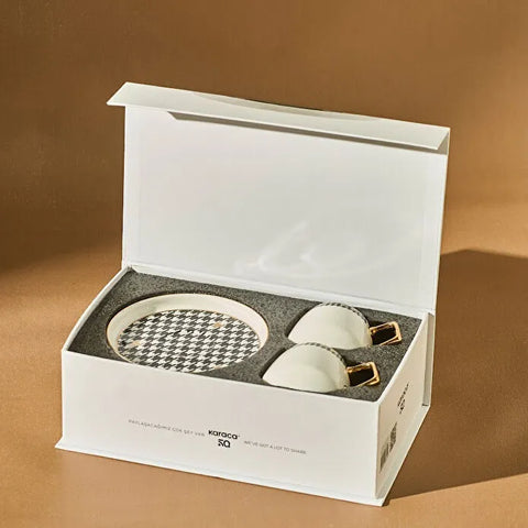 Karaca Kazayagi Ensemble De Tasses À Café Pour 2 Personnes 100 Ml