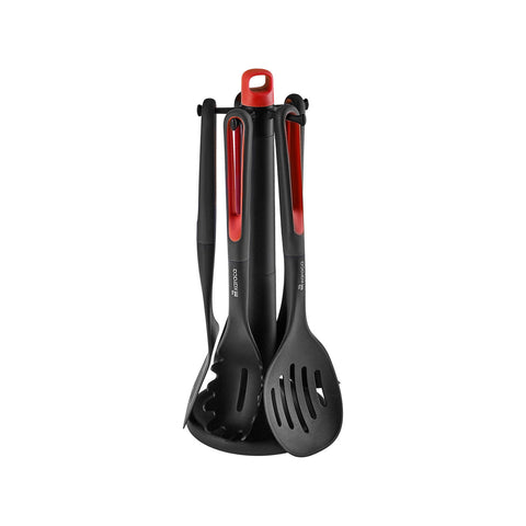 Karaca Marco Rouge Set de service 6 pièces avec support