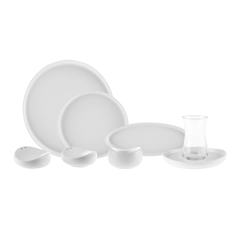 Karaca Forever Bone Olla, Service de petit-déjeuner 28 pièces pour 6 personnes
