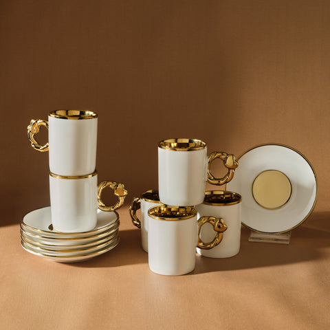 Service de tasses à café Karaca en forme de cœur pour 6 personnes – 80 ml