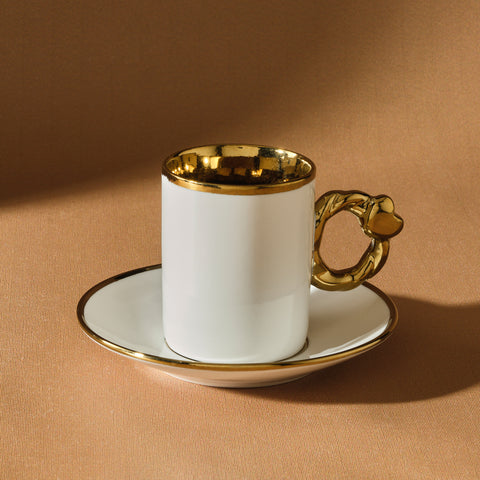 Service de tasses à café Karaca en forme de cœur pour 6 personnes – 80 ml