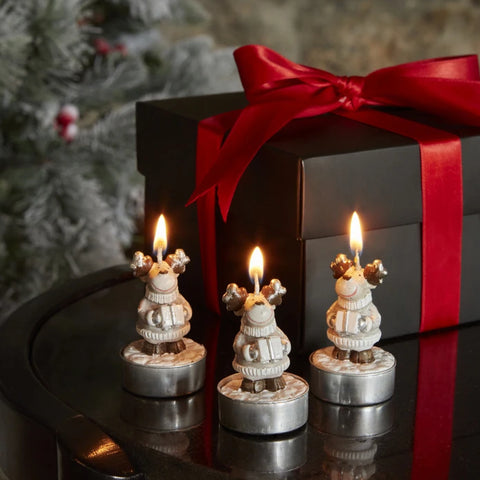 Karaca Home New Year&nbsp; Bougie chauffe-plat 3 pièces Renne 14x9,3x6 cm
