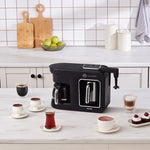 Karaca Hatır Plus Barista Steel 6 en 1 Machine à café latte cappuccino et café turc torréfié au charbon Black Chrome