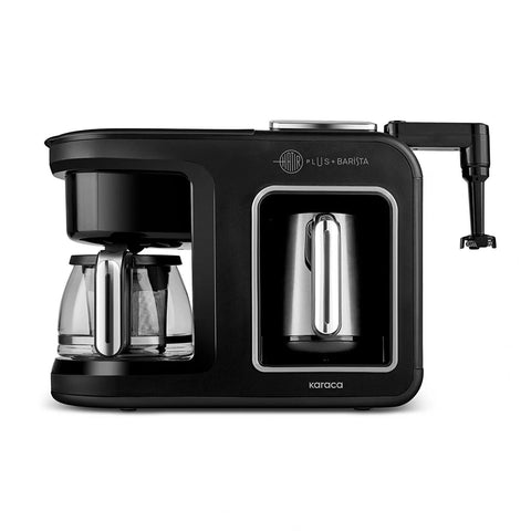 Karaca Hatır Plus Barista Steel 6 en 1 Machine à café latte cappuccino et café turc torréfié au charbon Black Chrome