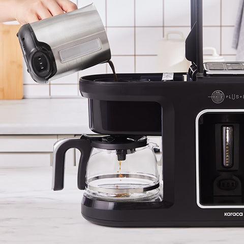 Karaca Hatır Plus Barista Steel 6 en 1 Machine à café latte cappuccino et café turc torréfié au charbon Black Chrome