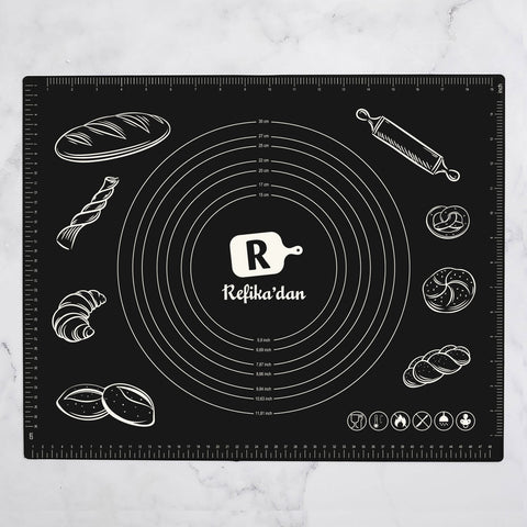 Karaca Refika's Tapis de roulage avec échelle de mesure – Silpat 40x50 cm