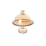 Karaca Glory Amber présentoir à gâteau avec pied, 19 cm