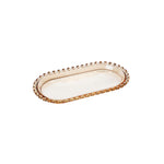 Karaca Glory Plat ovale en verre ambre, 25 cm