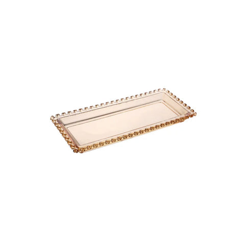 Karaca Glory Plat ovale en verre ambre, 30 cm