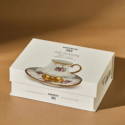 Karaca Nermin Ensemble De 2 Tasses À Café Pour 2 Personnes, 85 Ml
