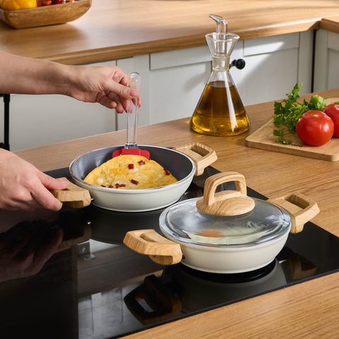 Karaca Swiss Crystal Induction 6 Pièces Batterie de Cuisine - Crème
