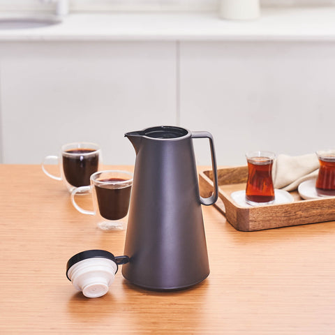 Karaca Thermoglass Lina Carafe Isotherme Antifuite 1 L Noir