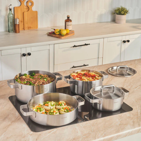 Set de casseroles en acier Karaca Powersteel 316+ 3-Ply Onyx à fond induction – 8 pièces