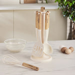 Karaca Melly Ensemble de Service 6 Pièces avec Support Crème
