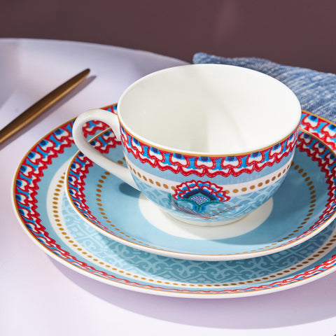 Set de Petit-Déjeuner Karaca Forever Bone Spello 26 Pièces Bleu