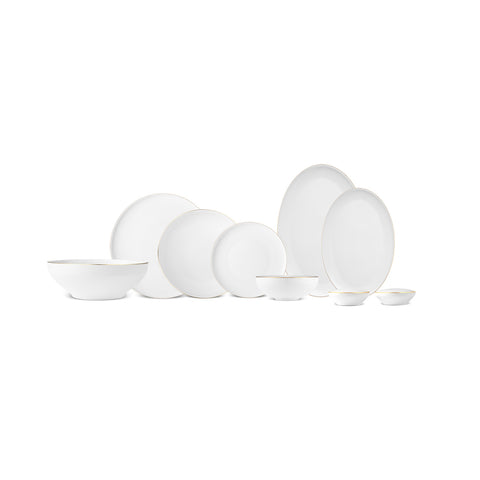 Karaca Stream Bone Light Lora, Service de Table 29 pièces 6 personnes, Or