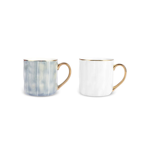 Karaca Diego Set de tasses en céramique 2 pièces, 350 ml, Multicolore