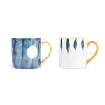 Karaca Canarie Set de tasses en céramique 2 pièces, 350 ml, Multicolore