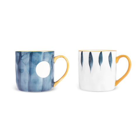 Karaca Canarie Set de tasses en céramique 2 pièces, 350 ml, Multicolore