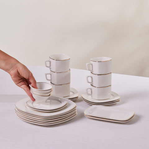 Karaca Padoca Gold Ensemble De Petit-déjeuner 26 Pièces Pour 6 Personnes