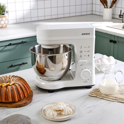 Robot pâtissier Karaca Maestrochef Stella – Blanc, 1500 W, 5 L