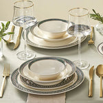 Karaca Elegance Bone Cordoba – Service de table 53 pièces pour 12 personnes, Gold
