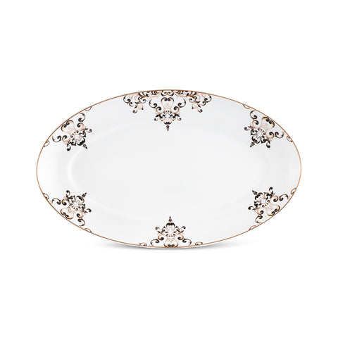 Karaca Stream Bone Andre Service de Table Noir 53 Pièces pour 12 Personnes