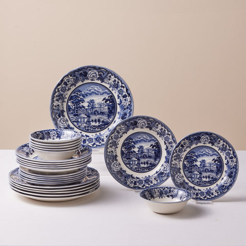 Karaca Forever Bone Old Town Set de vaisselle 24 pièces pour 6 personnes