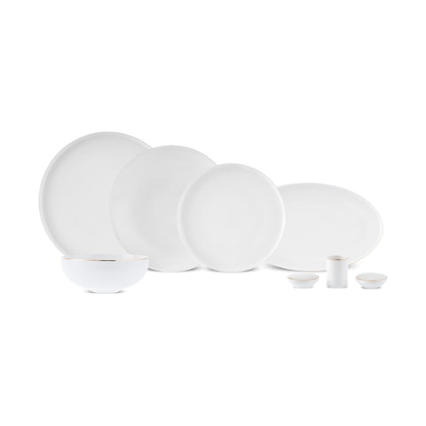 Karaca Red Carpet Collection Stream Bone Merope Service de Table 53 pièces pour 12 personnes Or