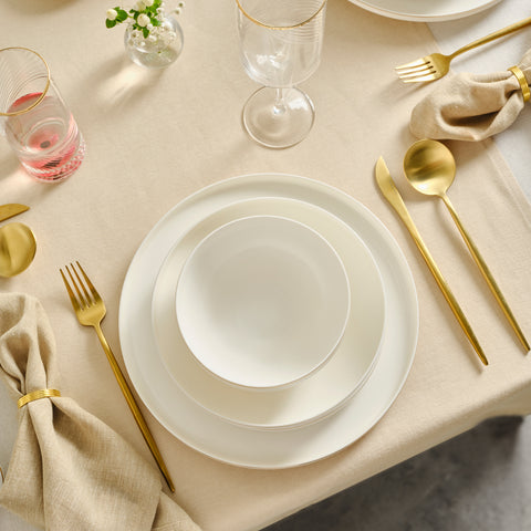 Karaca Red Carpet Collection Stream Bone Merope Service de Table 53 pièces pour 12 personnes Or