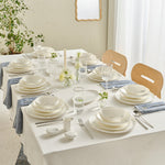 Karaca Red Carpet Collection Stream Bone Merope Service de Table 53 pièces pour 12 personnes Platine