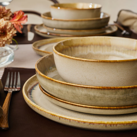 Karaca Earthy Reactive Service de Table 52 Pièces pour 12 Personnes