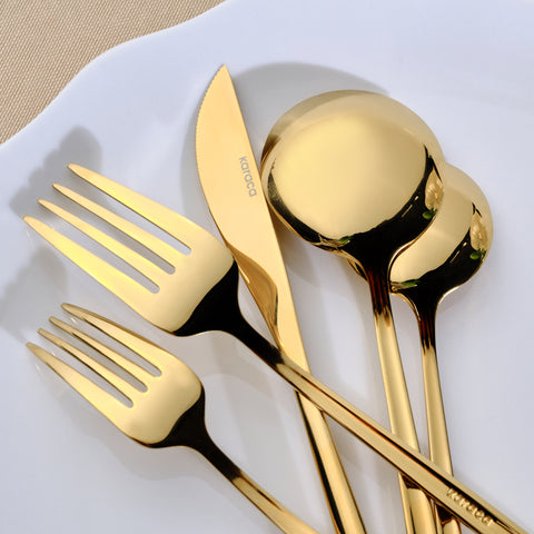 Set De Couverts Karaca Orion Shiny Gold Pour 12 Personnes, 60 Pièces