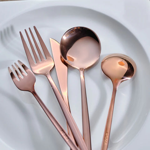 Karaca Orion Rosegold 60 pièces Service de Couverts pour 12 personnes