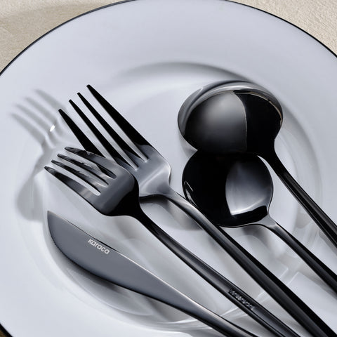 Karaca Orion Shiny Black de 30 Pièces Pour 6 Personnes