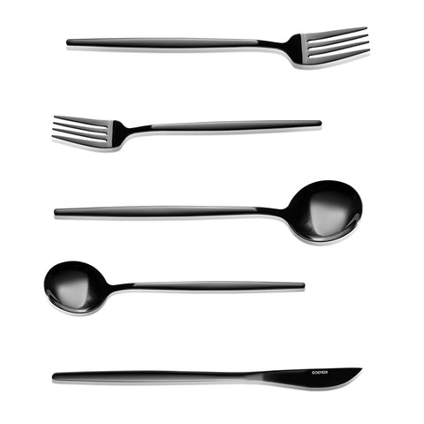 Karaca Orion Shiny Black de 30 Pièces Pour 6 Personnes
