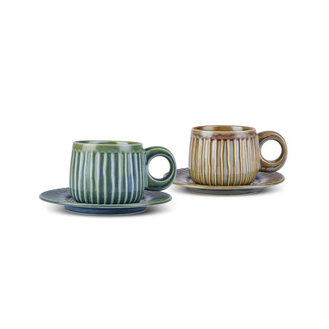 Tasse à Thé Karaca Arthur Vert & Bleu, 260 ml