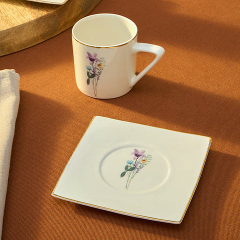 Ensemble de Tasses à Café Carrées Karaca Valencia 120 ml pour 6 Personnes