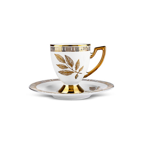 Karaca Betty Service de Tasses à Café avec Support, 6 Personnes, 85 ml