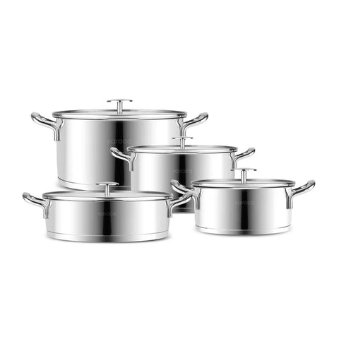 Set de casseroles en acier inoxydable avec passoire Karaca Vapor – 8 pièces
