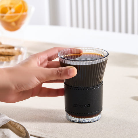 Karaca Leather Cool Touch Verre à Latte 210 ml Noir