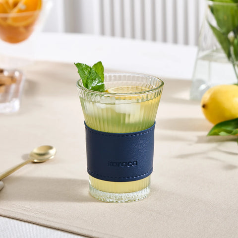 Karaca Leather Cool Touch Verre à Latte 210 ml Bleu Marine