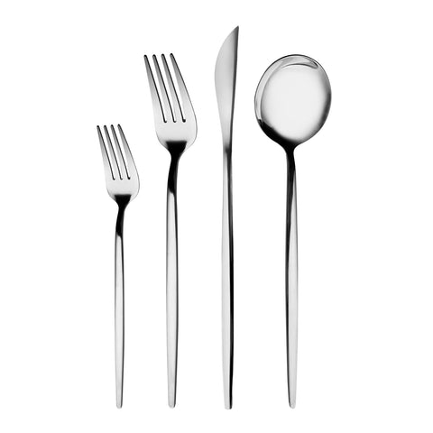 Karaca Bella Service de Couverts en Acier Inoxydable V2 – 24 pièces pour 6 personnes – Argent