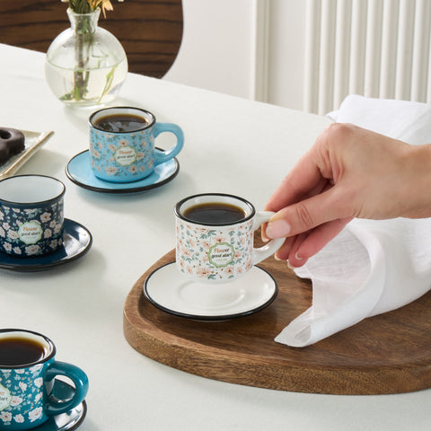 Karaca Monet Set de tasses à expresso pour 4 personnes 60 ml, 8 pièces