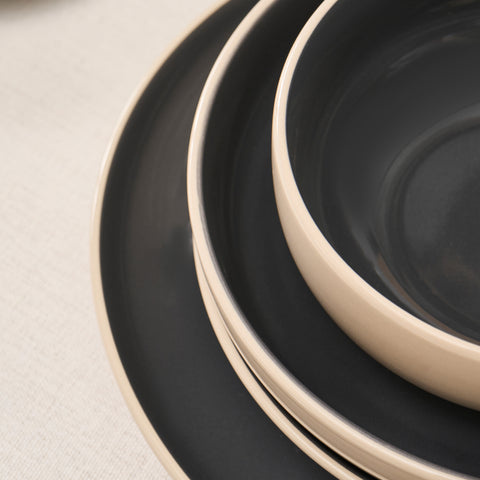 Ensemble De Vaisselle Anthracite Karaca Terra 36 Pièces Pour 8 Personnes