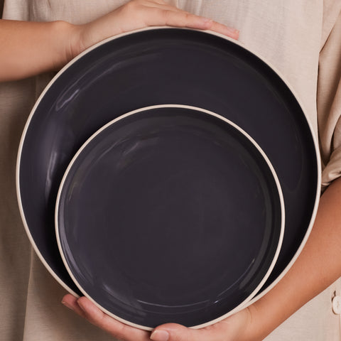 Ensemble De Vaisselle Anthracite Karaca Terra 36 Pièces Pour 8 Personnes