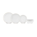 Karaca Stream Bone China Hole Gold Service de Table 24 Pièces pour 6 Personnes, Multicolore
